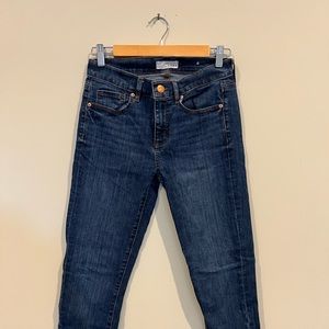 Size 2/26 Loft blue jeans with fringe bottom